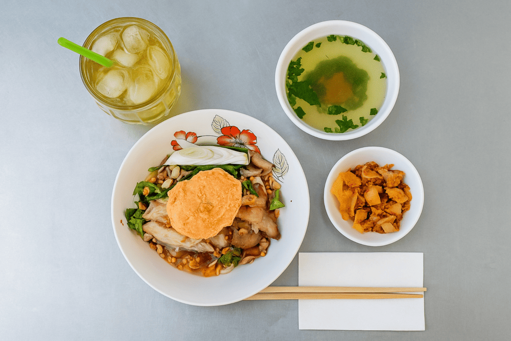 Lang Son&rsquo;s sour pho, features chewy noodles, tangy sauce, and crispy toppings for a perfect balance